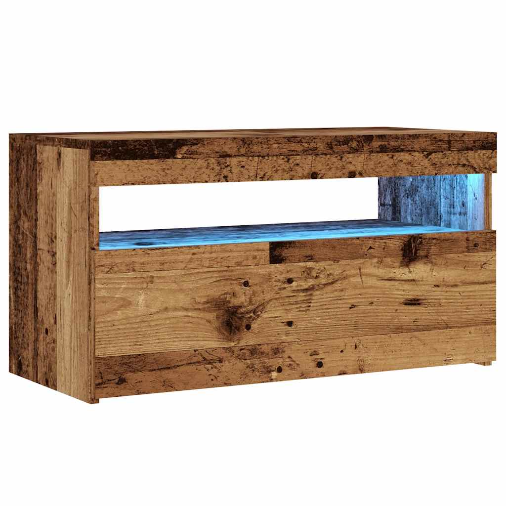 Tv Stolky S Led 2 Ks Old Wood Kompozitní Dřevo