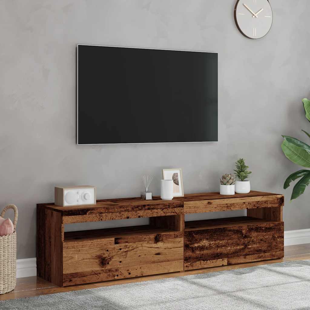 Tv Stolky S Led 2 Ks Old Wood Kompozitní Dřevo