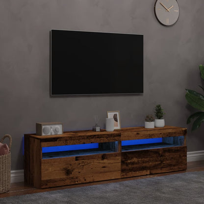 Tv Stolky S Led 2 Ks Old Wood Kompozitní Dřevo