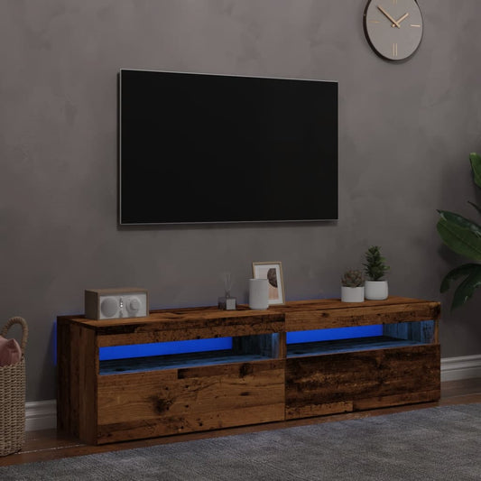 Tv Stolky S Led 2 Ks Old Wood Kompozitní Dřevo