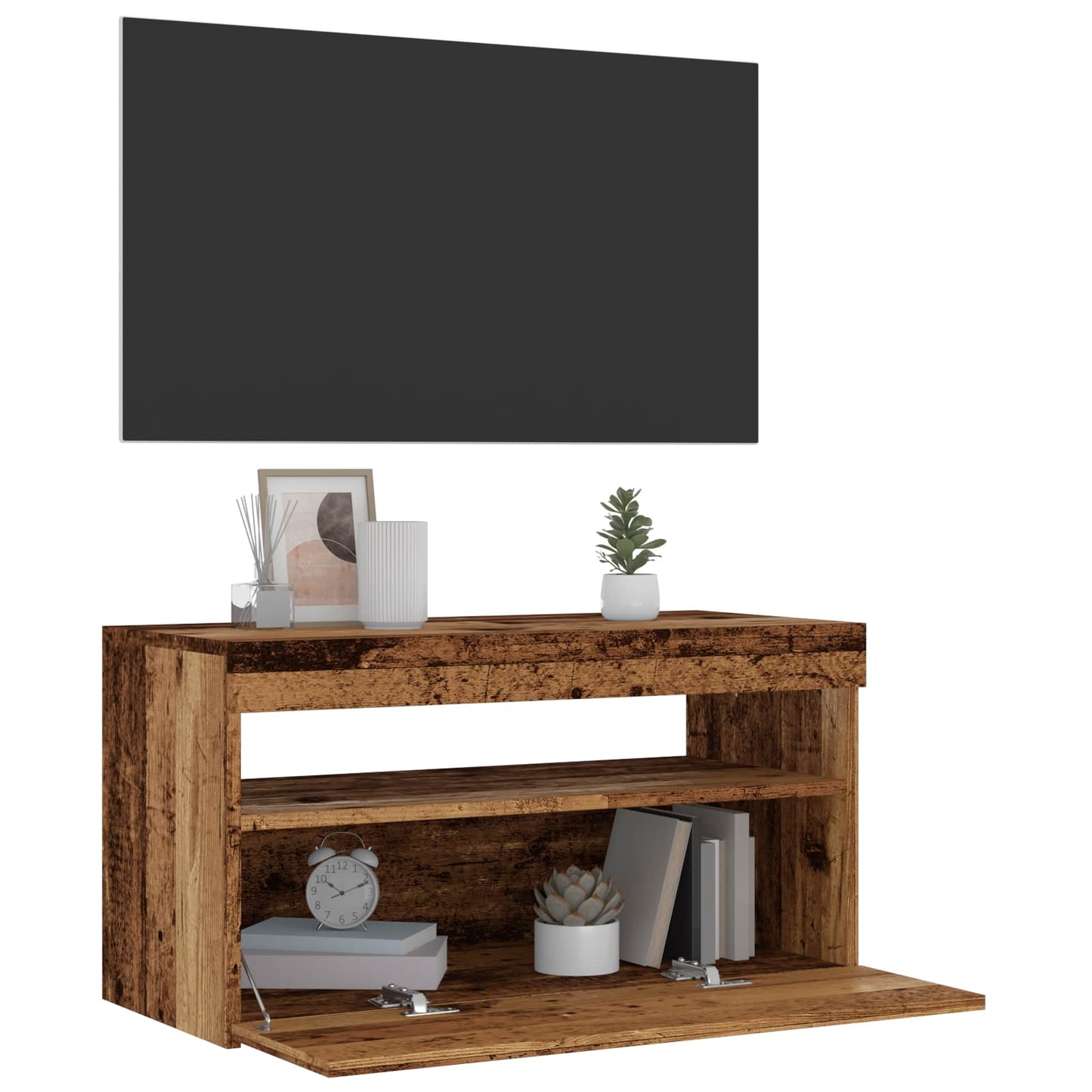 Tv Stolky S Led 2 Ks Old Wood Kompozitní Dřevo