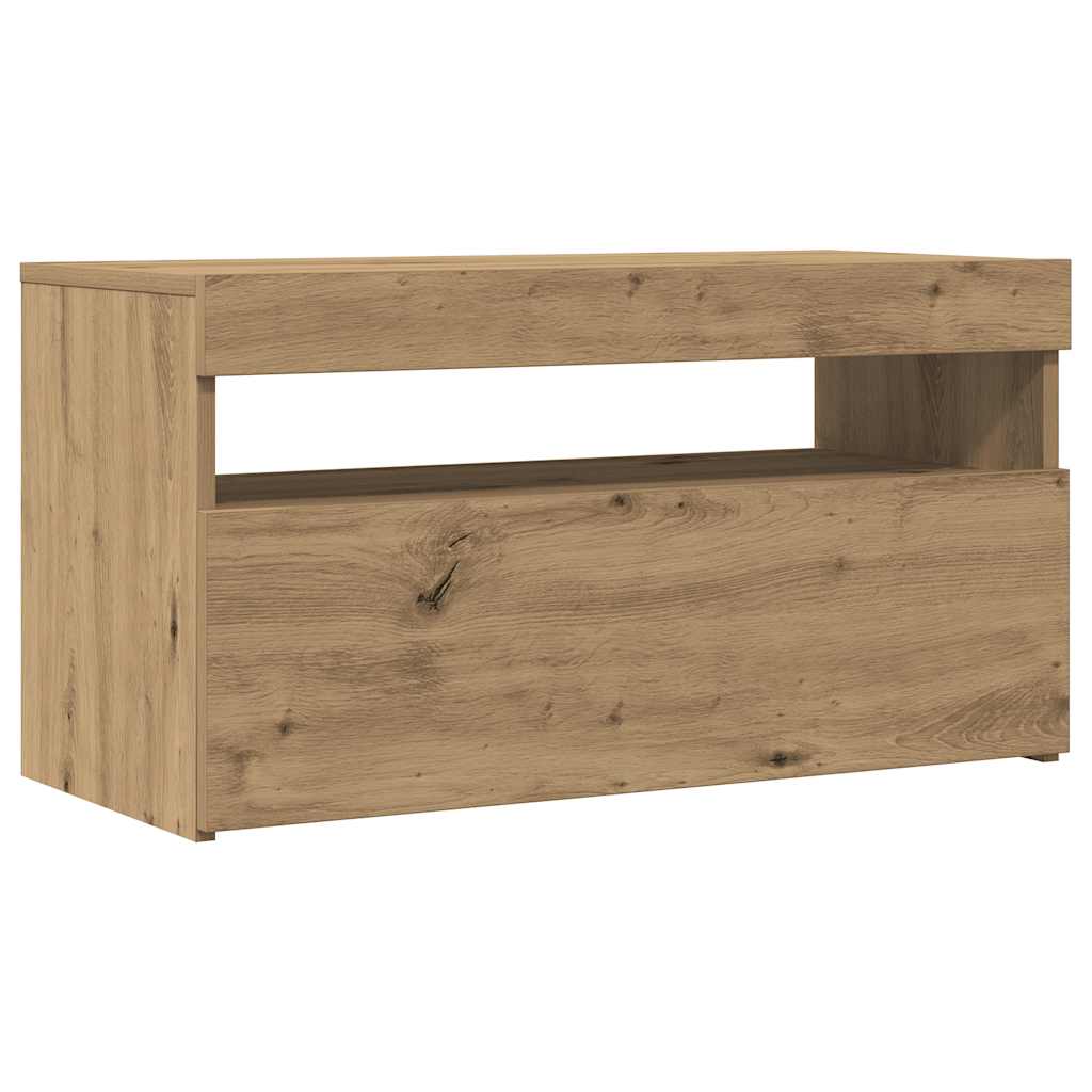 Tv Stolek S Led Dub Artisan 75 X 35 X 40 Cm Kompozitní Dřevo
