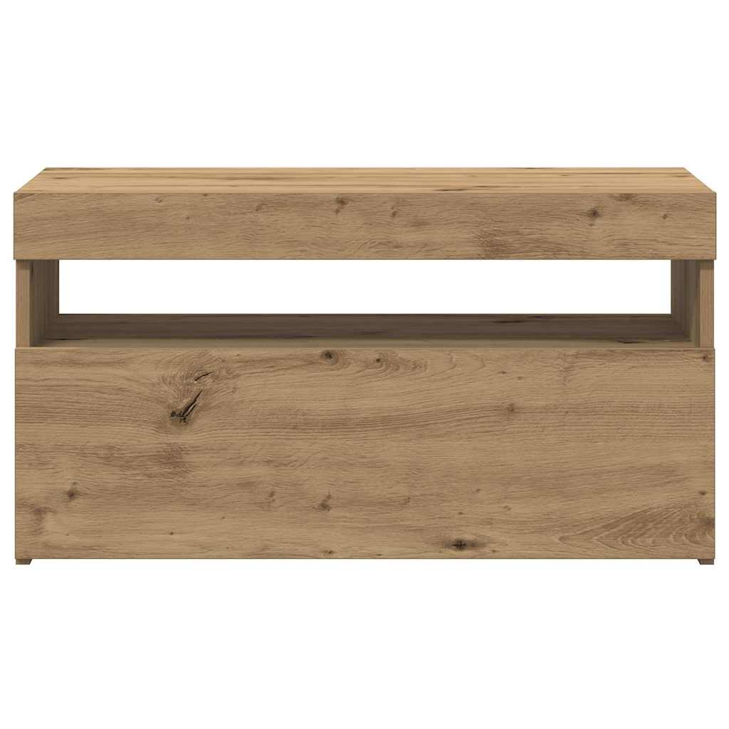 Tv Stolek S Led Dub Artisan 75 X 35 X 40 Cm Kompozitní Dřevo