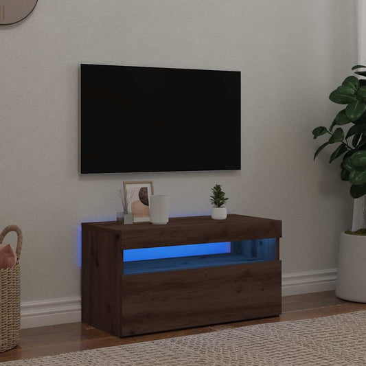 Tv Stolek S Led Dub Artisan 75 X 35 X 40 Cm Kompozitní Dřevo
