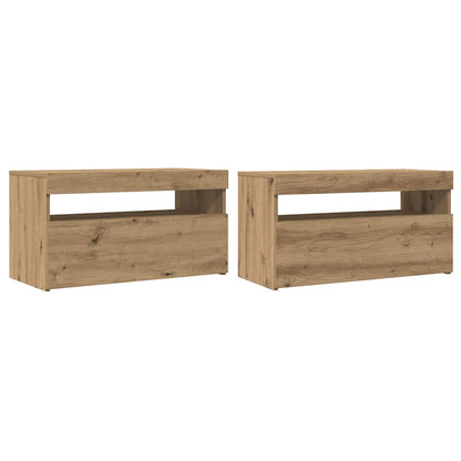 Tv Stolky S Led 2 Ks Dub Artisan Kompozitní Dřevo