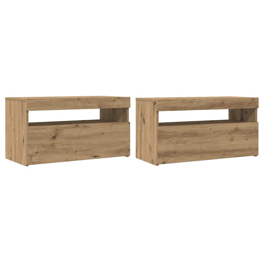 Tv Stolky S Led 2 Ks Dub Artisan Kompozitní Dřevo
