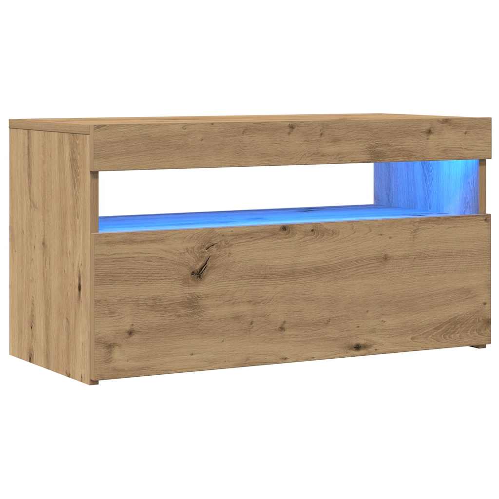 Tv Stolky S Led 2 Ks Dub Artisan Kompozitní Dřevo
