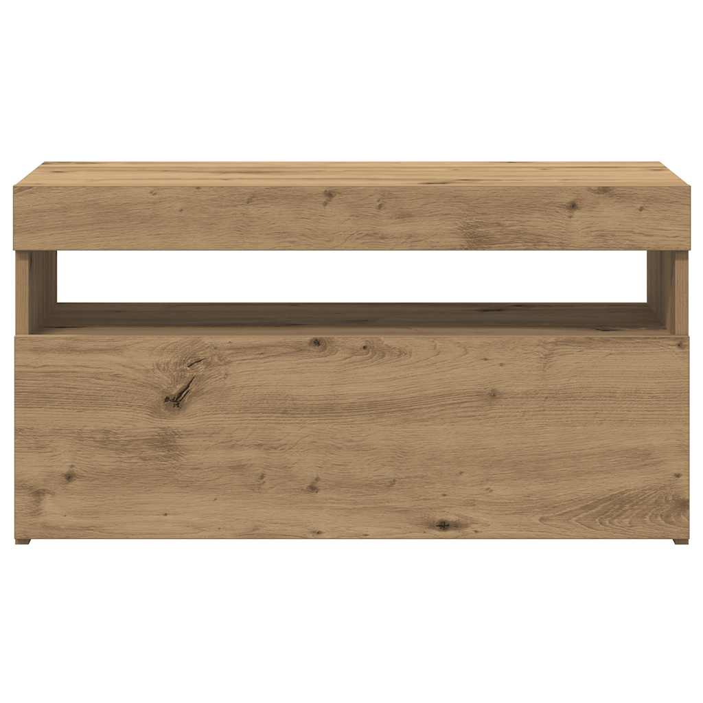 Tv Stolky S Led 2 Ks Dub Artisan Kompozitní Dřevo