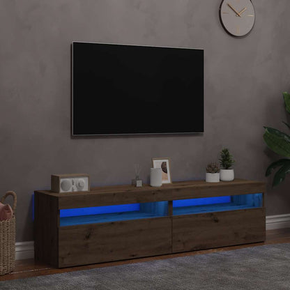 Tv Stolky S Led 2 Ks Dub Artisan Kompozitní Dřevo