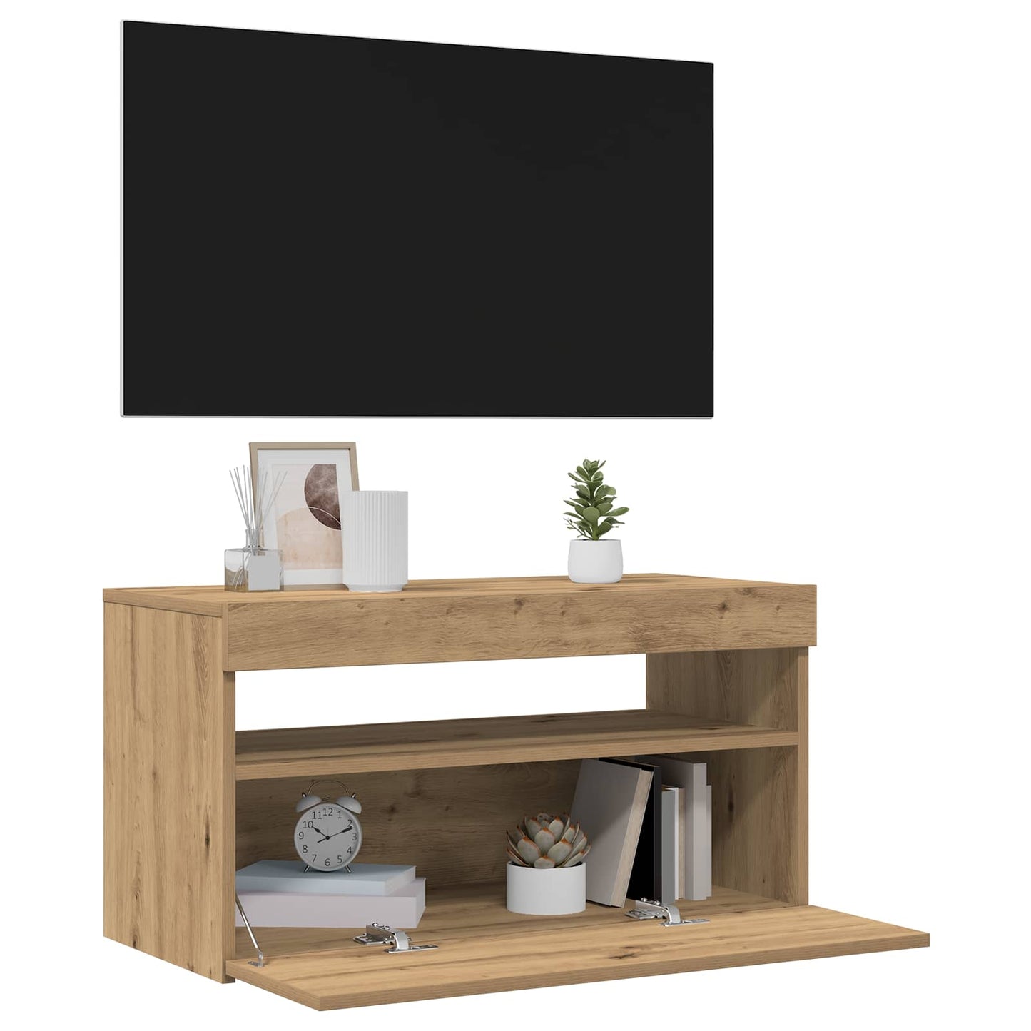 Tv Stolky S Led 2 Ks Dub Artisan Kompozitní Dřevo