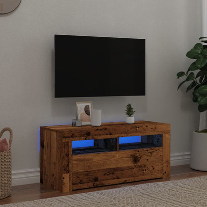 Tv Skříňka S Led Osvětlením Betonově Šedá 90 X 35 X 40 Cm
