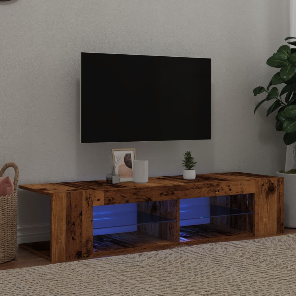 Tv Skříňka S Led Osvětlením Betonově Šedá 135 X 39 X 30 Cm