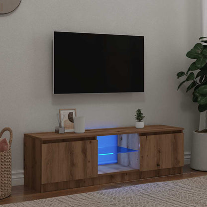 Tv Skříňka S Led Osvětlením Černá 140 X 40 X 35,5 Cm