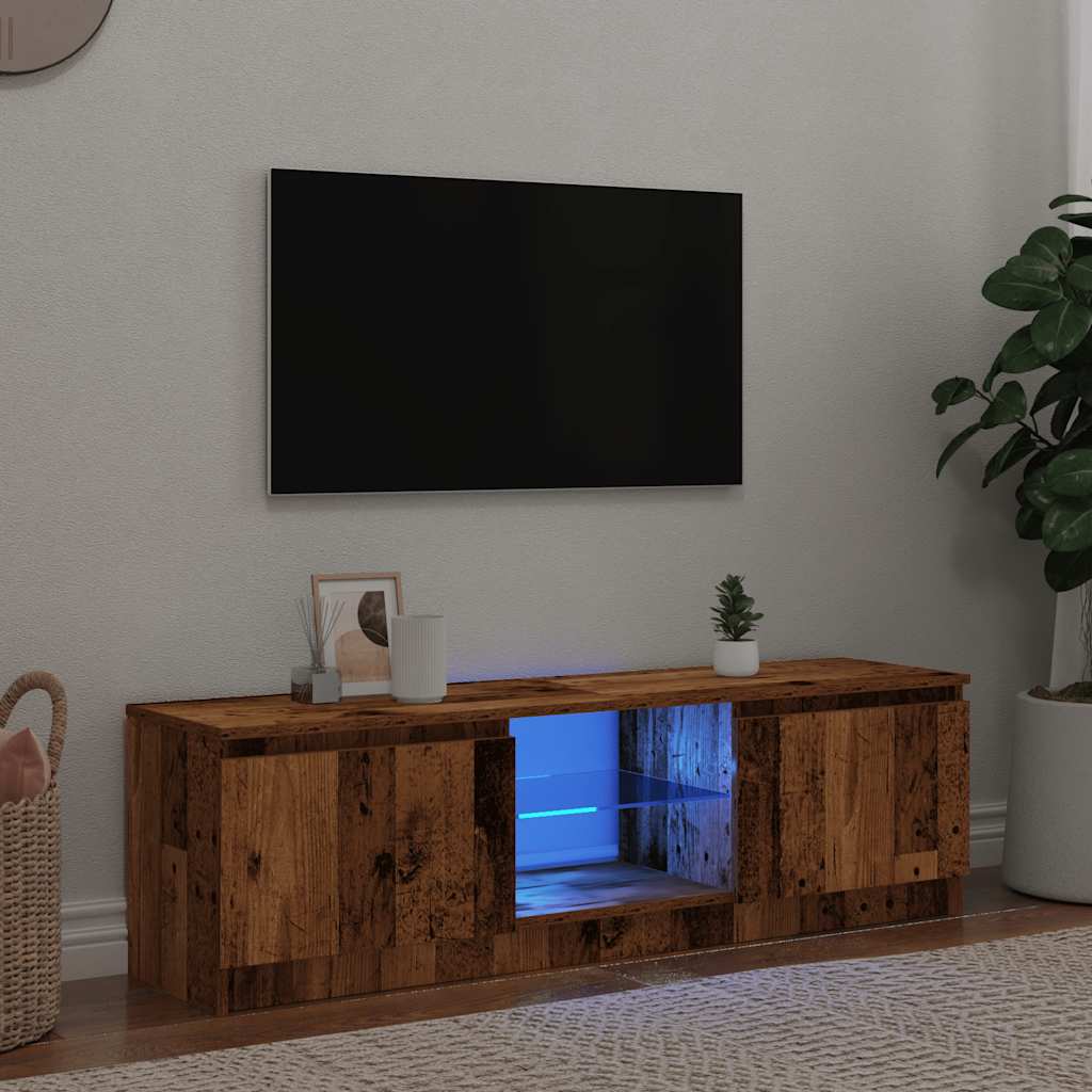 Tv Skříňka S Led Osvětlením Černá 140 X 40 X 35,5 Cm