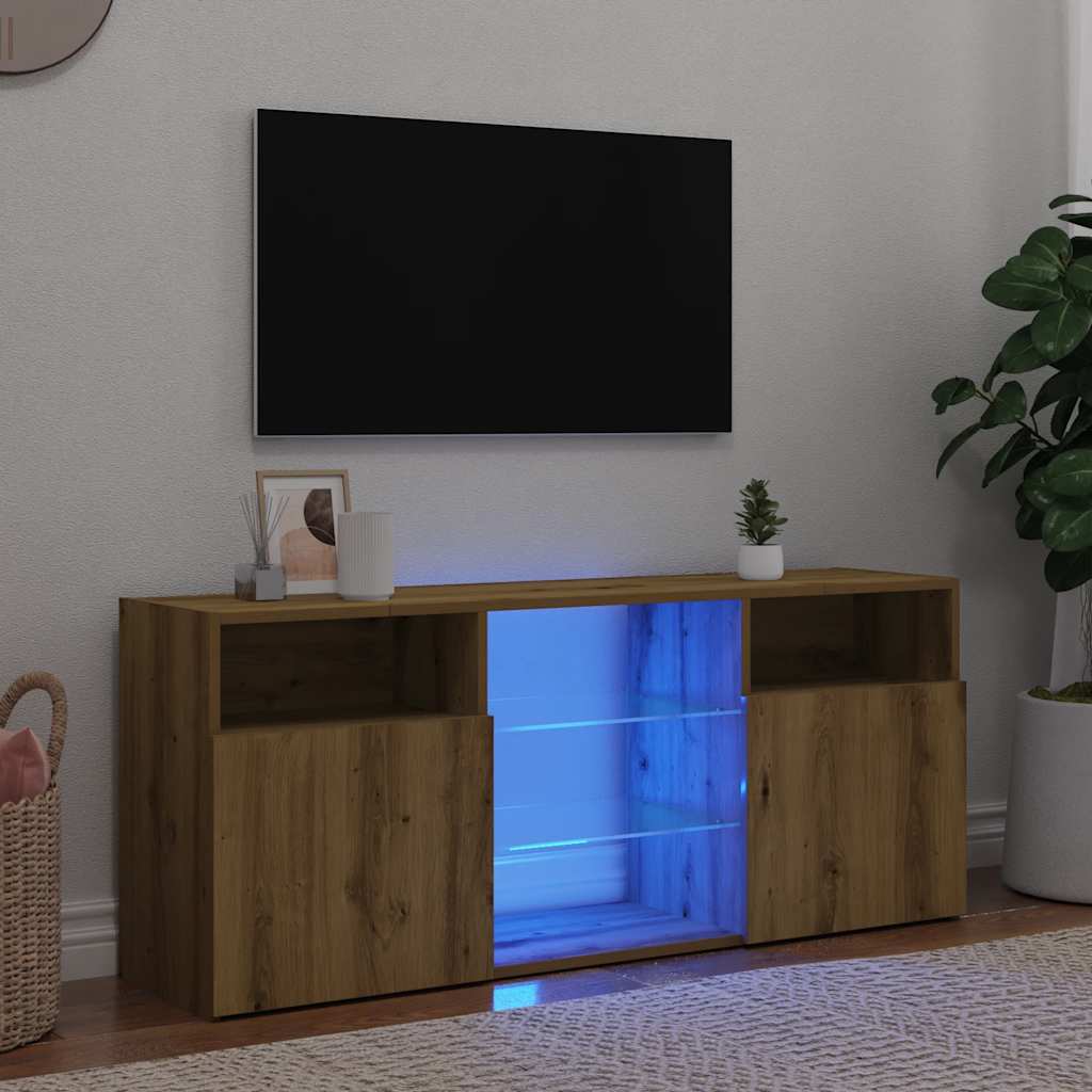 Tv Skříňka S Led Osvětlením 120 X 30 X 50 Cm