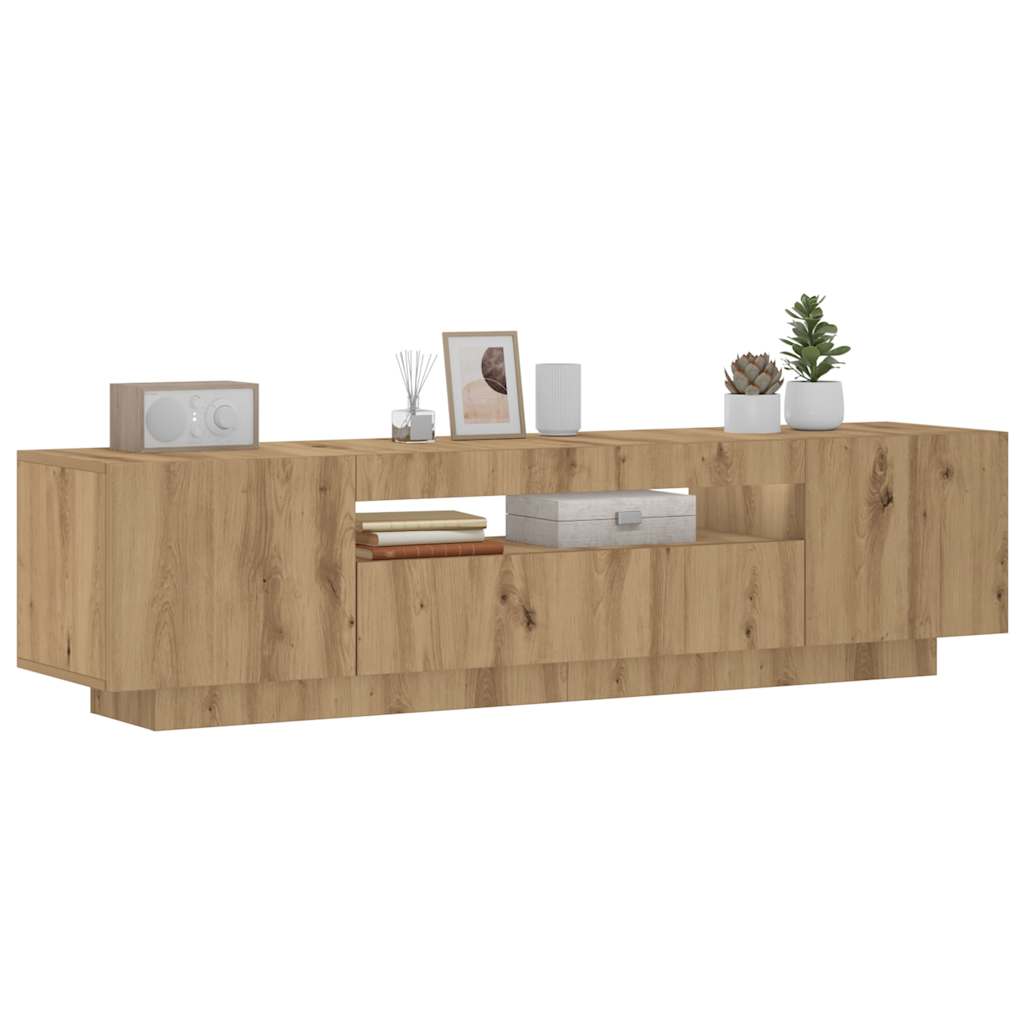 Tv Skříňka S Led Osvětlením Betonově Šedá 160X35X40 Cm
