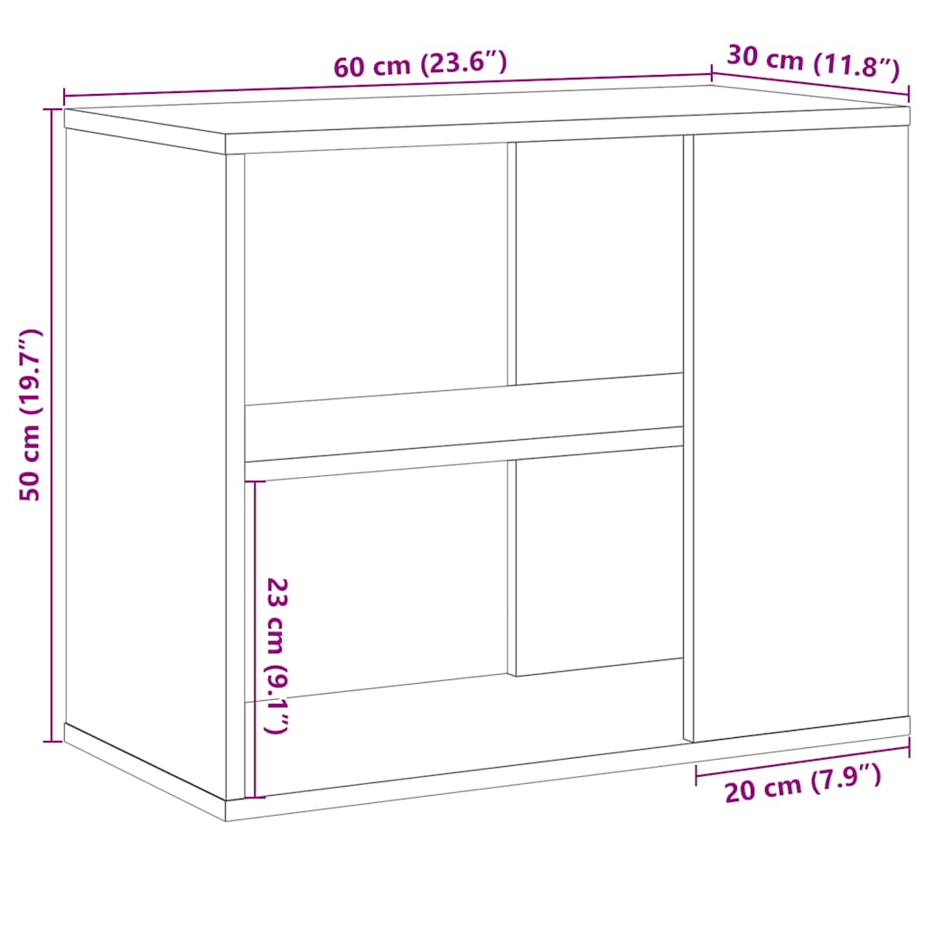 Odkládací Skříňka 60 X 30 X 50 Cm Kompozitní Dřevo