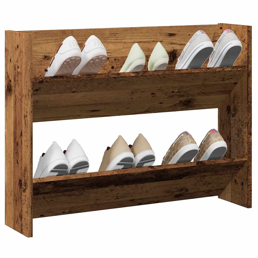 Nástěnný Botník Old Wood 80 X 18 X Kompozitní Dřevo Staré Dřevo