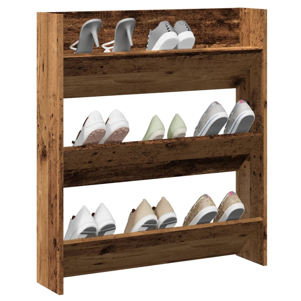 Nástěnný Botník Old Wood 80 X 18 X Kompozitní Dřevo Staré Dřevo
