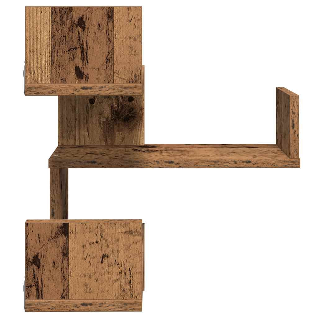 Nástěnné Rohové Police 2 Ks Old Wood 40X40X49,5 Cm Kompozit