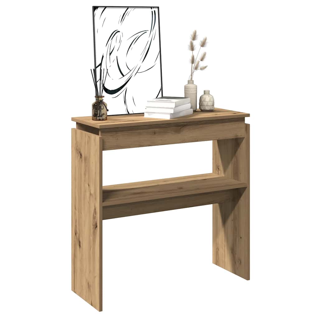 Konzolový Stolek Dub Artisan 80 X 30 X 80 Cm Kompozitní Dřevo