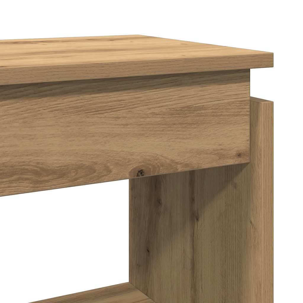 Konzolový Stolek Dub Artisan 80 X 30 X 80 Cm Kompozitní Dřevo