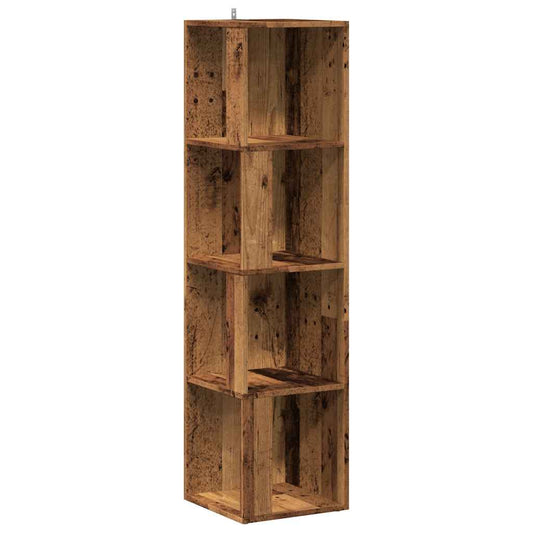Rohová Skříňka Old Wood 33 X 33 X 132 Cm Kompozitní Dřevo