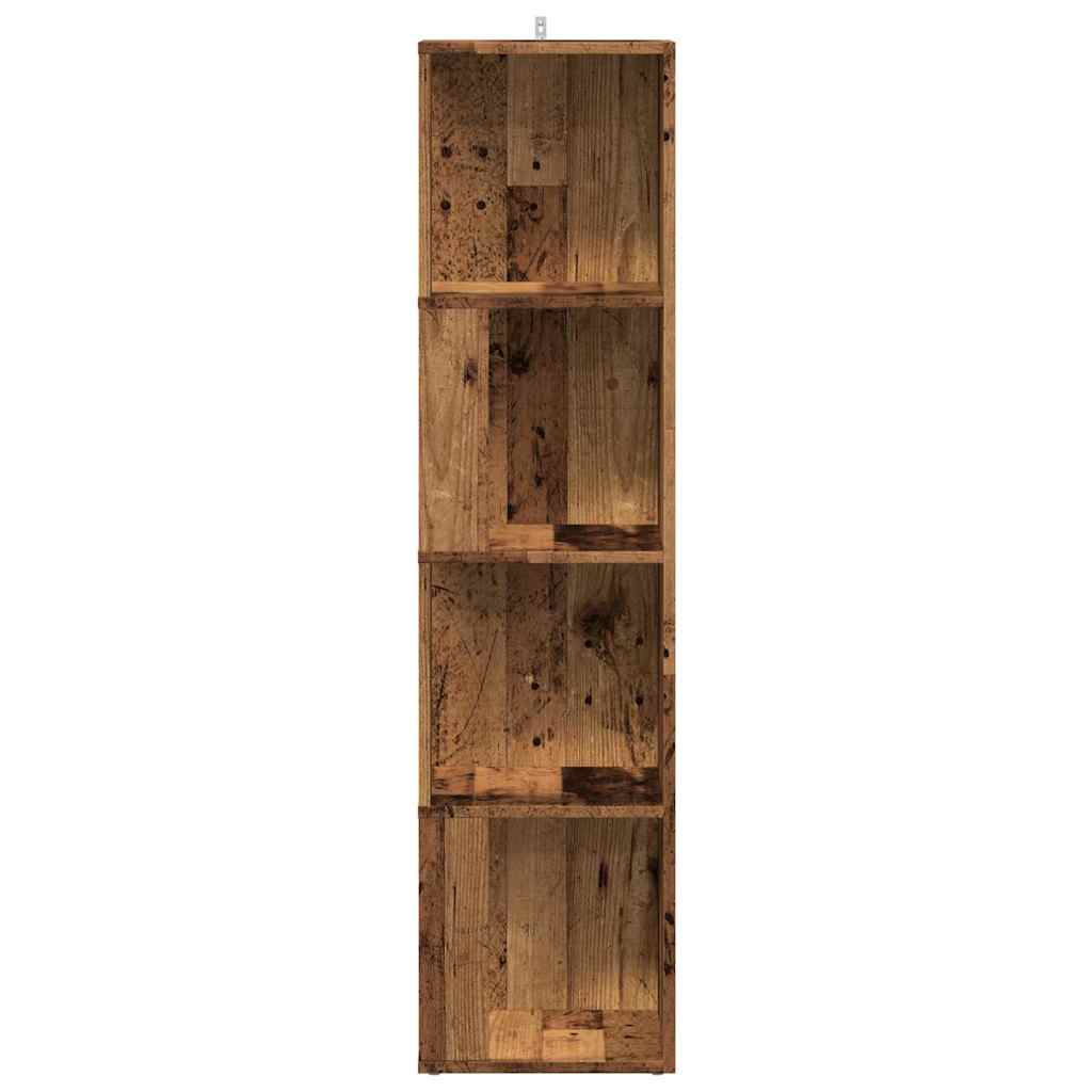 Rohová Skříňka Old Wood 33 X 33 X 132 Cm Kompozitní Dřevo