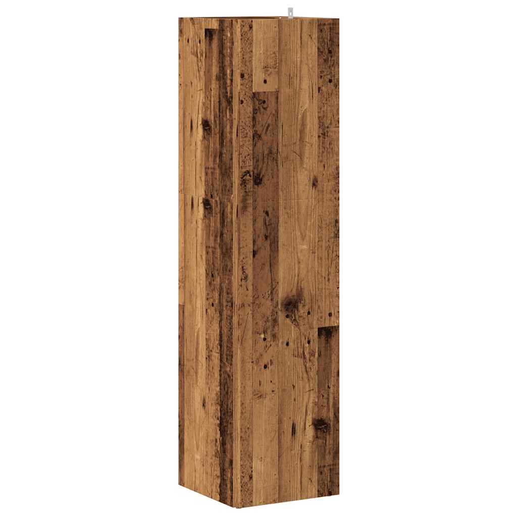 Rohová Skříňka Old Wood 33 X 33 X 132 Cm Kompozitní Dřevo