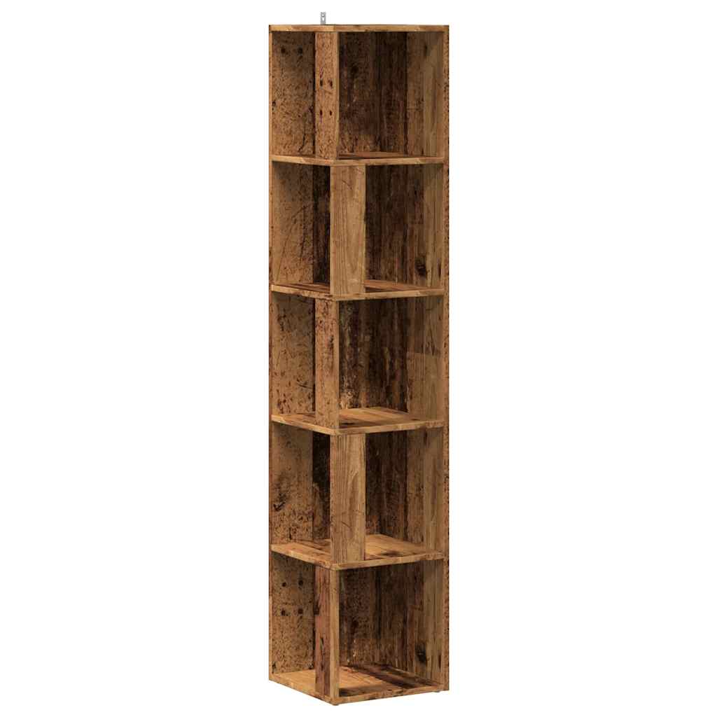 Rohová Skříňka Old Wood 33 X 33 X 165 Cm Kompozitní Dřevo