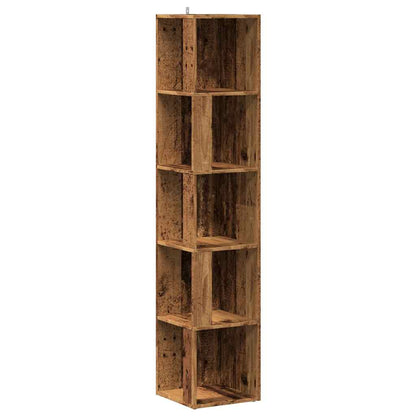 Rohová Skříňka Old Wood 33 X 33 X 165 Cm Kompozitní Dřevo