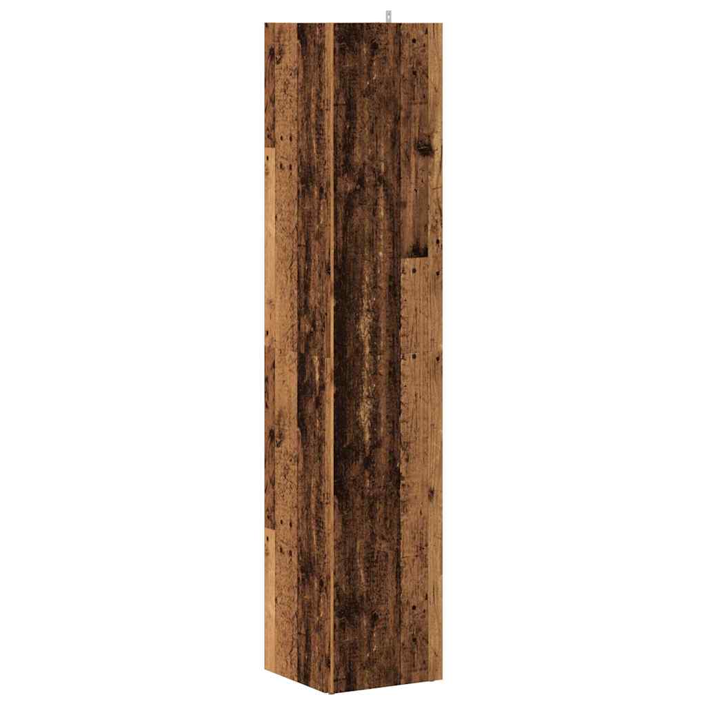 Rohová Skříňka Old Wood 33 X 33 X 165 Cm Kompozitní Dřevo
