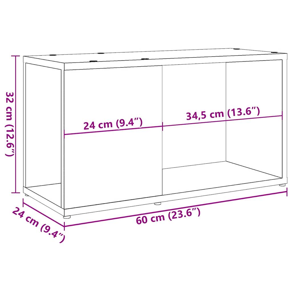 Tv Stolek Old Wood 60 X 24 X 32 Cm Kompozitní Dřevo