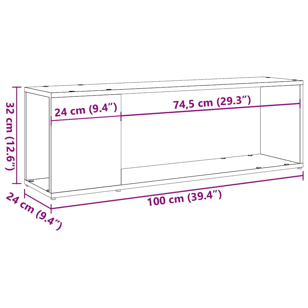 Tv Stolek Dub Artisan 100 X 24 X 32 Cm Kompozitní Dřevo