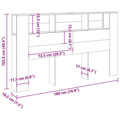 Čelo Postele S Úložným Prostorem Old Wood 180 X 18,5 X 102,5 Cm