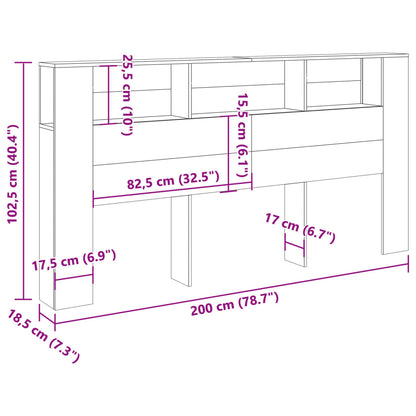 Čelo Postele S Úložným Prostorem Old Wood 200X18,5X102,5 Cm