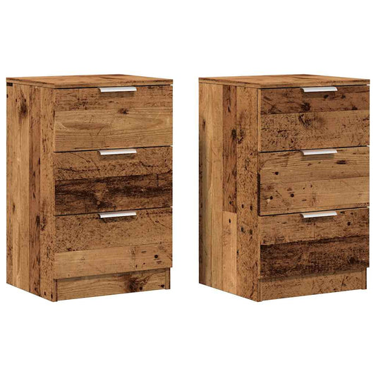Noční Stolky 2 Ks Old Wood 40 X 36 X 65 Cm Kompozitní Dřevo