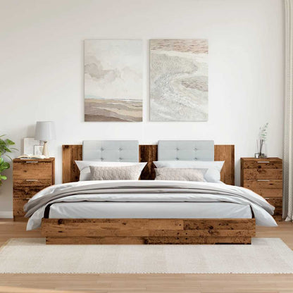Noční Stolky 2 Ks Old Wood 40 X 36 X 65 Cm Kompozitní Dřevo