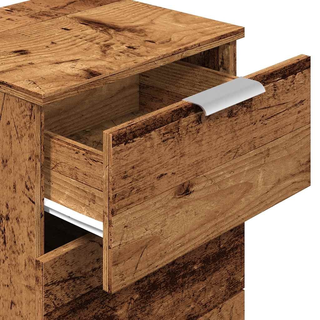 Noční Stolky 2 Ks Old Wood 40 X 36 X 65 Cm Kompozitní Dřevo