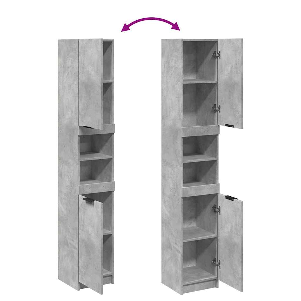 Koupelnová Skříňka Betonově Šedá 32X34X188,5Cm Kompozitní Dřevo