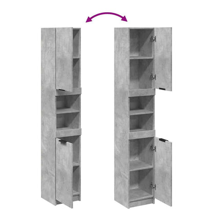 Koupelnová Skříňka Betonově Šedá 32X34X188,5Cm Kompozitní Dřevo