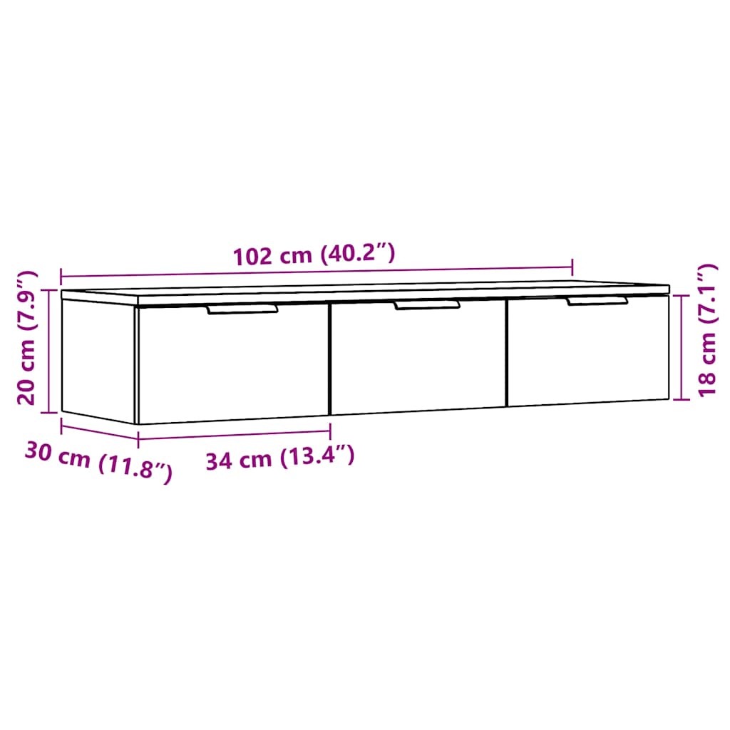 Nástěnná Skříňka Starého Dřeva 102X30X20 Cm Kompozitní Dřevo