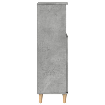 Koupelnová Skříňka Betonově Šedá 30X30X100 Cm Kompozitní Dřevo Černá