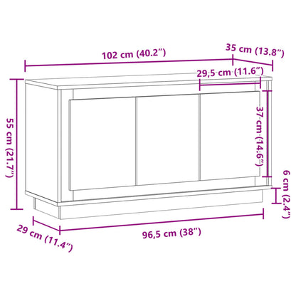 Příborník Old Wood 102 X 35 X 55 Cm Kompozitní Dřevo