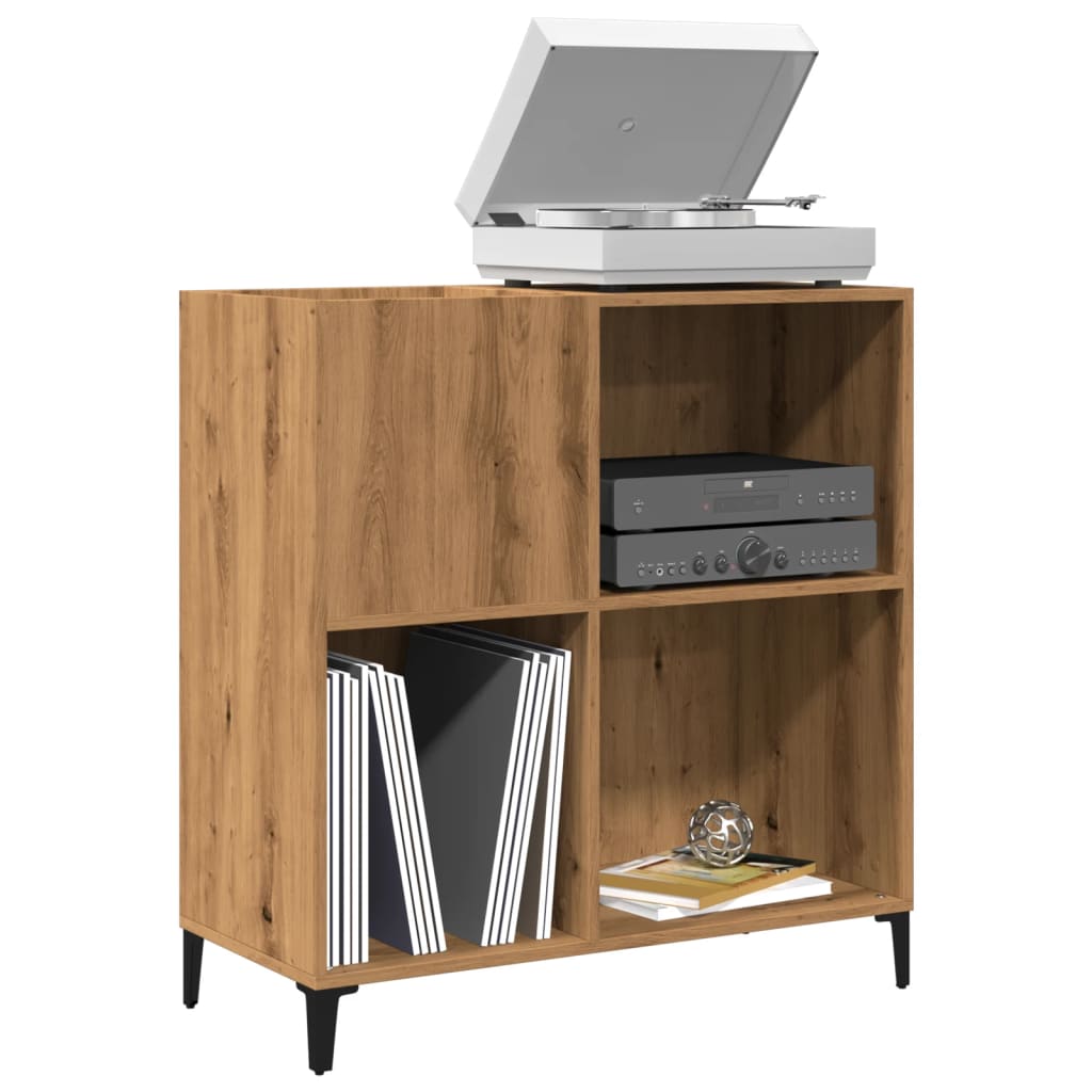 Skříňka Na Lp Desky Dub Artisan 84,5X38X89 Cm Kompozitní Dřevo Staré Dřevo