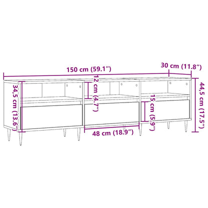 Tv Skříňka Old Wood 150 X 30 X 44,5 Cm Kompozitní Dřevo
