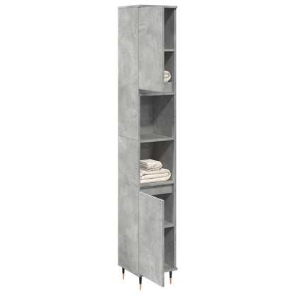 Koupelnová Skříňka Betonově Šedá 30X30X190 Cm Kompozitní Dřevo