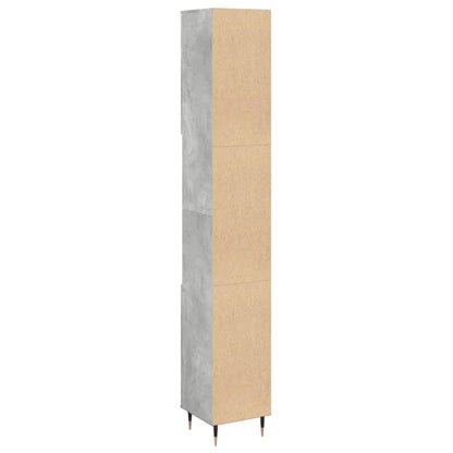 Koupelnová Skříňka Betonově Šedá 30X30X190 Cm Kompozitní Dřevo