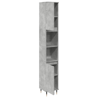 Koupelnová Skříňka Betonově Šedá 30X30X190 Cm Kompozitní Dřevo