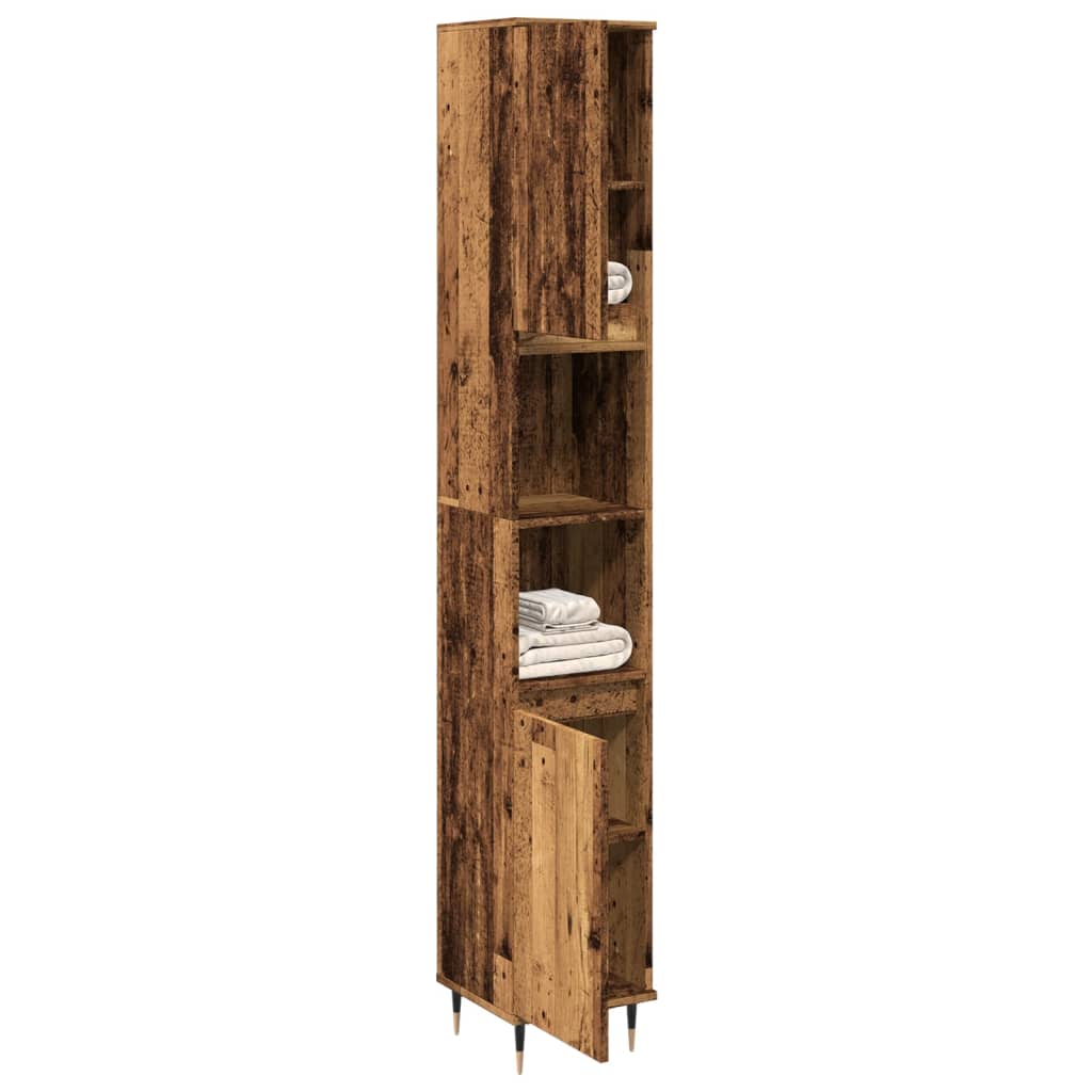 Koupelnová Skříňka Old Wood 30 X 30 X 190 Cm Kompozitní Dřevo
